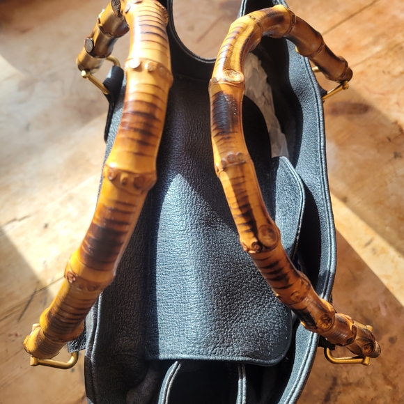 Gucci Black Tote with Bamboo Handles - Picture 3 of 8